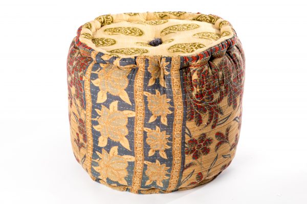Vintage kantha ronde hoge poef, 1209 - Afbeelding 2